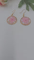 Pressed Flower Botanical circle Dangle Earrings natural jewelry